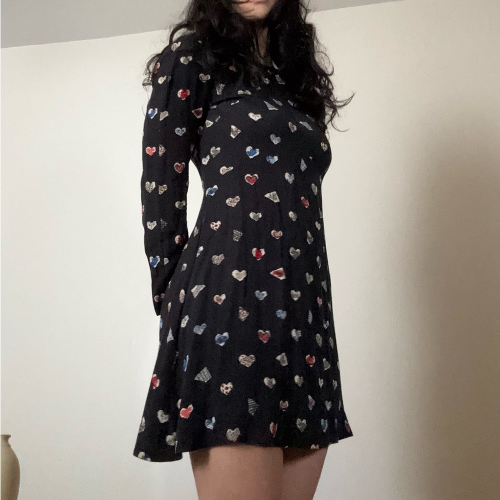 Heart Patterned Babydoll Dress